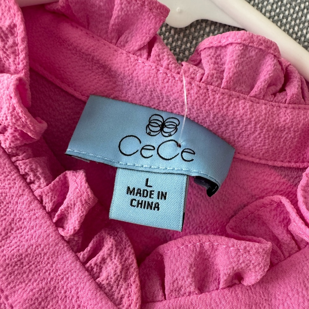 CeCe Pink Ruffled Blouse - Picture 3 of 4